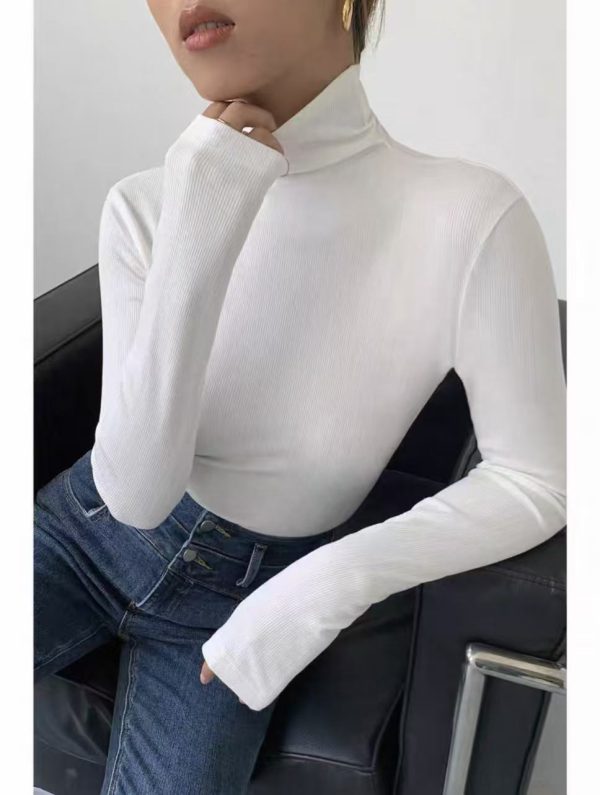 turtleneck slim fit knit base shirt