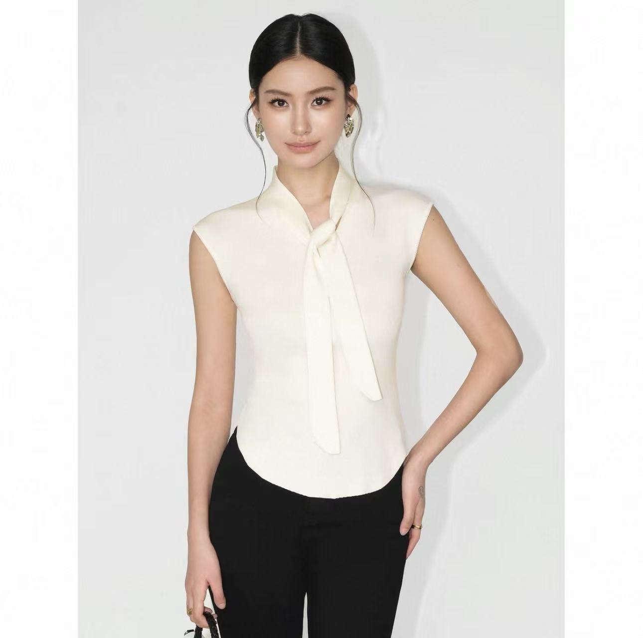 Sleeveless knitted vest - 图片 5