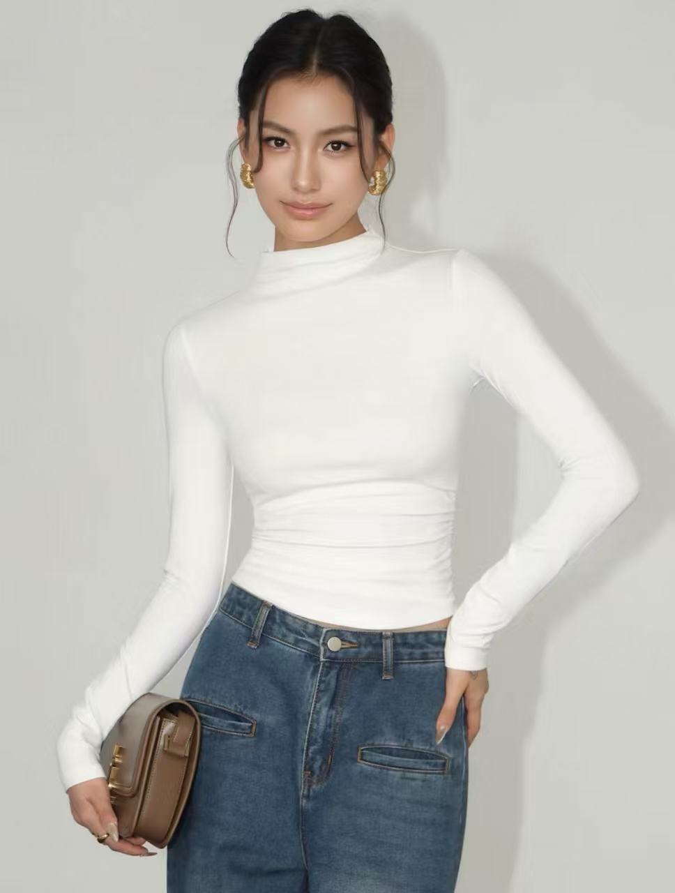 half turtleneck knitted sweater half turtleneck knitted sweater