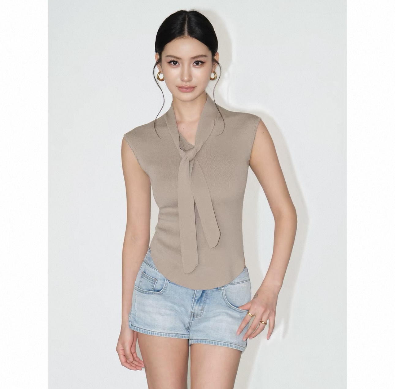 Sleeveless knitted vest - 图片 7