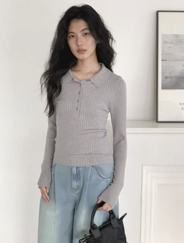 slim fit t shirt knitted top