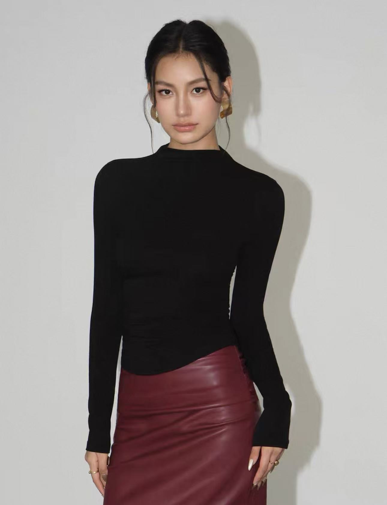 half turtleneck knitted sweater half turtleneck knitted sweater