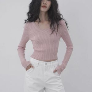 cropped knitted sweater