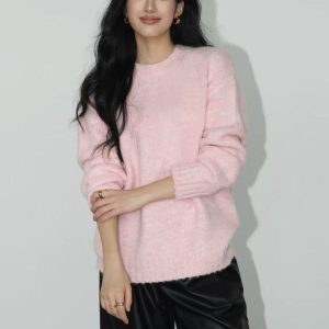round neck pullover knitted top