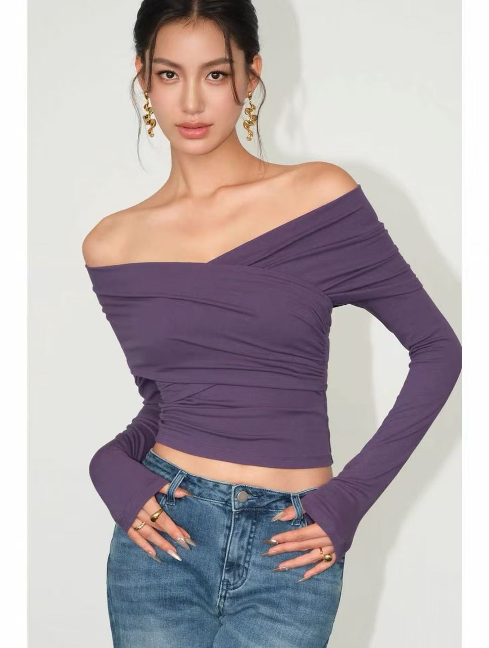 off shoulder long sleeve top off shoulder long sleeve top