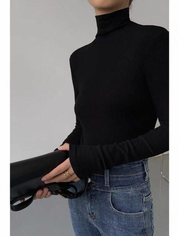 turtleneck slim fit knit base shirt