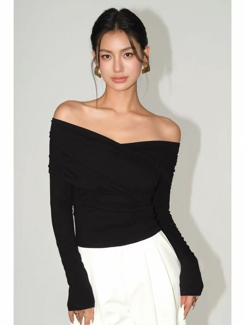 off shoulder long sleeve top off shoulder long sleeve top