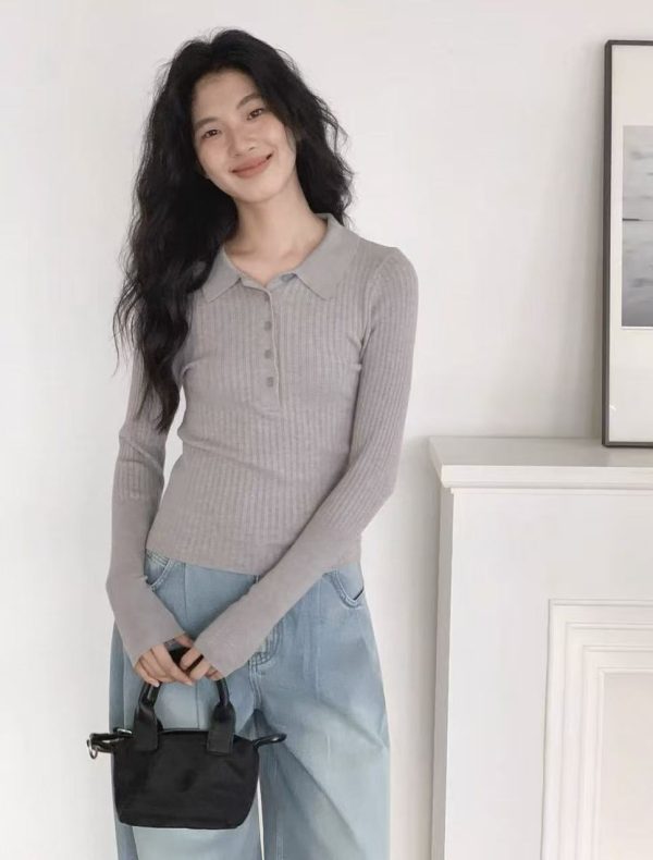 slim fit t shirt knitted top