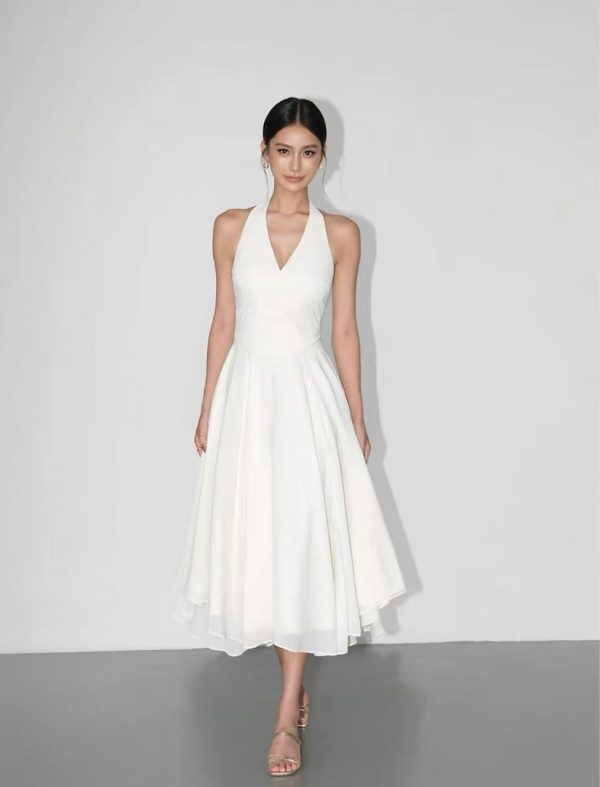 spaghetti strap cinched waist long dress