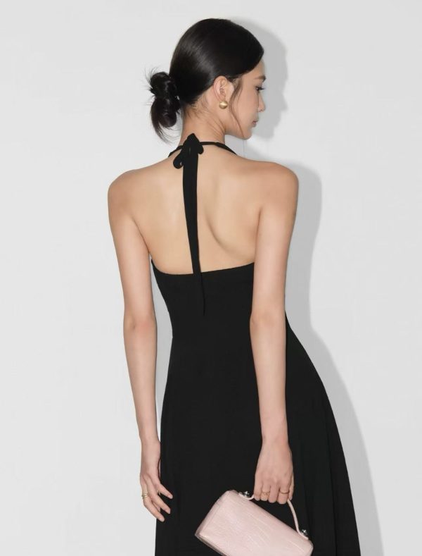 spaghetti strap cinched waist long dress